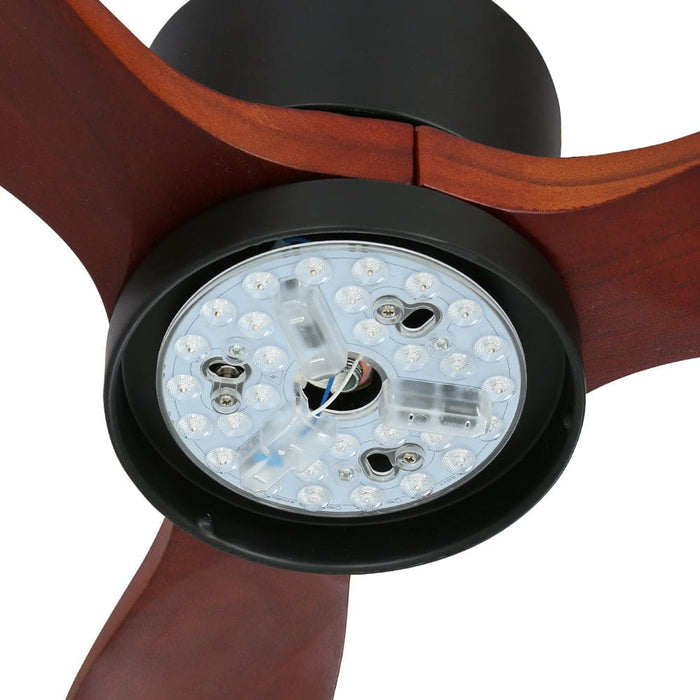 52’’ Ceiling Fan Led Light Remote Control Wooden Blades