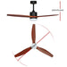 52’’ Ceiling Fan Led Light Remote Control Wooden Blades