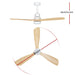 52’’ Ceiling Fan Led Light Remote Control Wooden Blades