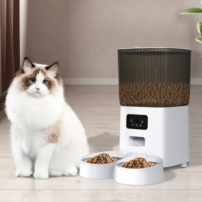 5l Auto Pet Feeder Automatic Camera Wi-fi White