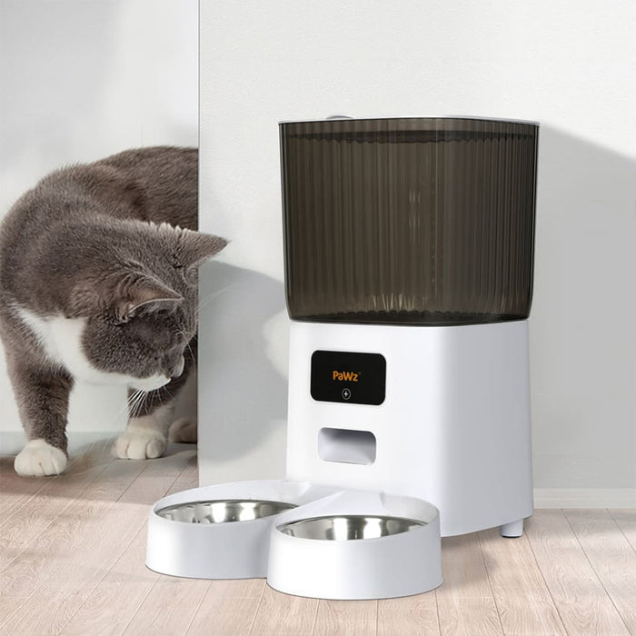 5l Automatic Pet Feeder 2 Bowl White