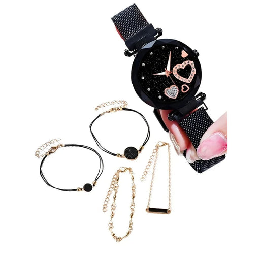 5pc Starry Sky Love Watch And Bracelet Set