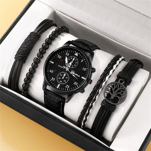 5pcs Set Fashion Mens Sports Watches Man Business Quartz