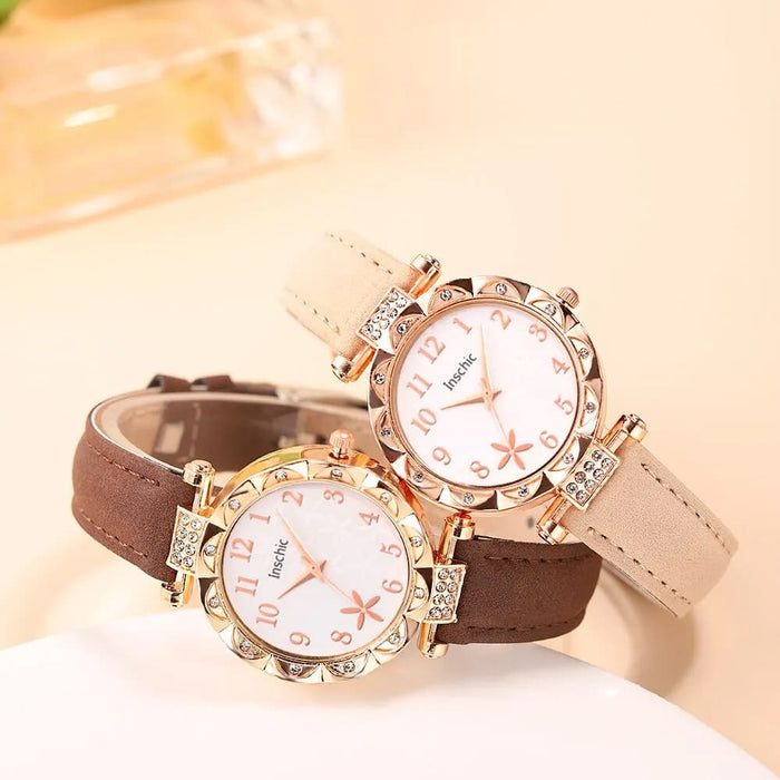 5pcs Set Fashion Women Business Watches Simple Ladies Dress