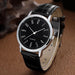 5pcs Pu Leather Black Casual Round Quartz Watches Bracelet