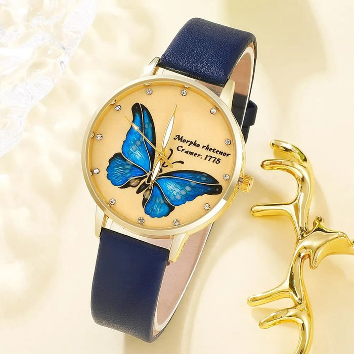 5pcs Set Womens Fashion Quartz Watch Female Clock Butterfly