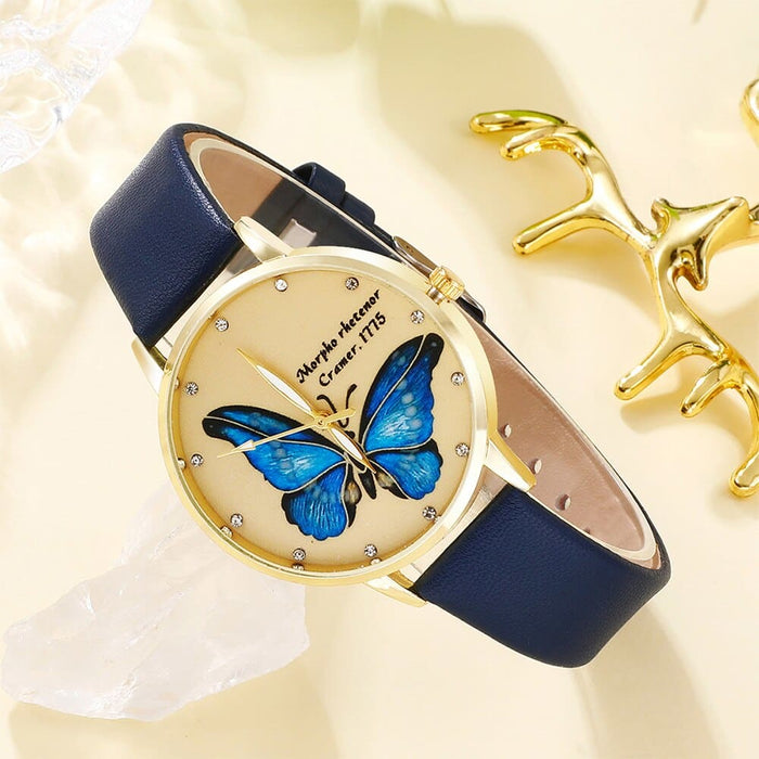 5pcs Set Womens Fashion Quartz Watch Female Clock Butterfly