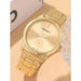 5pcs Women’s Fashion Simple Gold Steel Band Quartz Watch