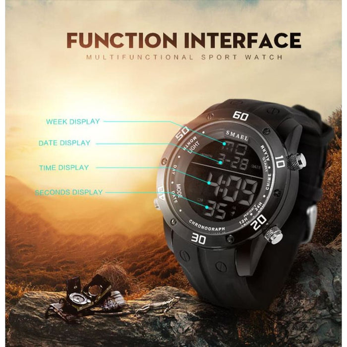 6 In 1 Men’s Automatic Led Digital Wrist Watch For Sports