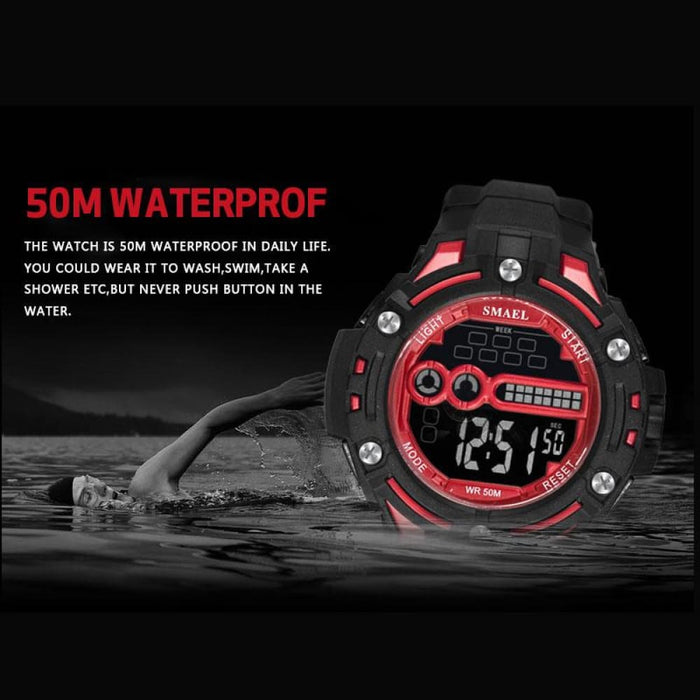 6 In 1 Men’s 40m Waterproof Digital Led Wrist Watch