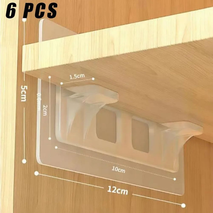 6 12pcs Non Marking Wardrobe Divider Brackets Anti Slip