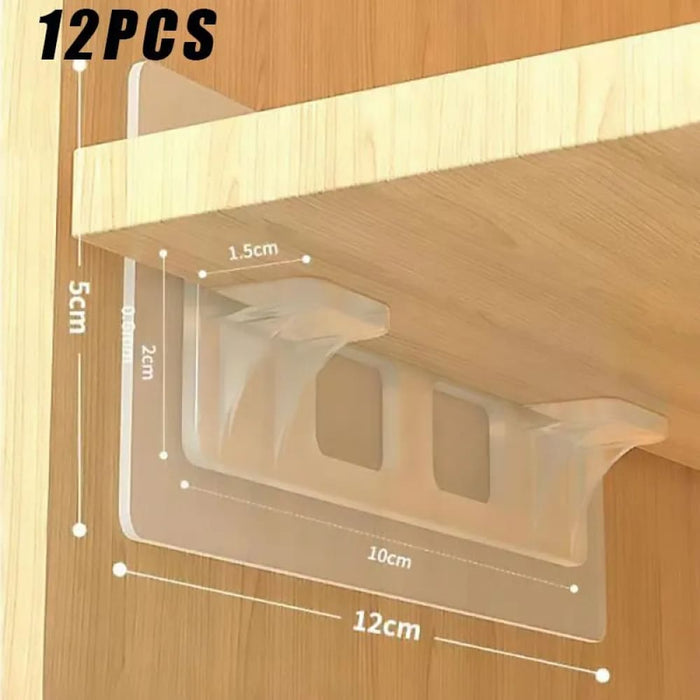 6 12pcs Non Marking Wardrobe Divider Brackets Anti Slip