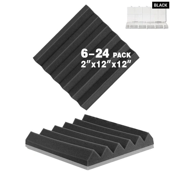 6-24 Pcs Acoustic Foam Panel Wedge Studio Soundproofing