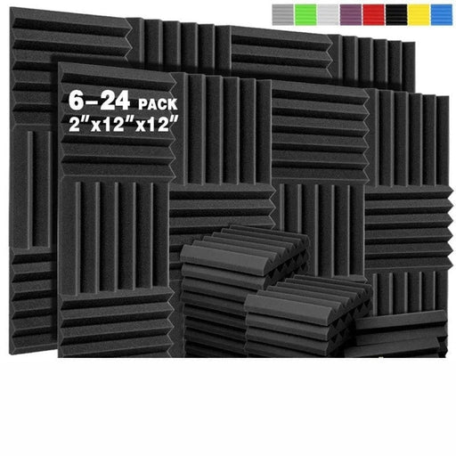 6- 24 Pcs Acoustic Foam Panels Soundproofing Noise