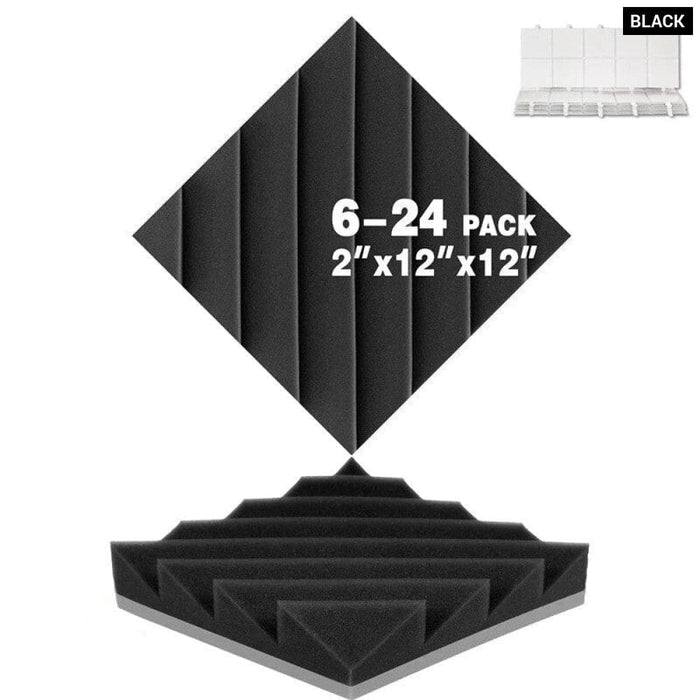 6-24 Pcs Acoustic Foam Panels Studio Soundproofing Diamond