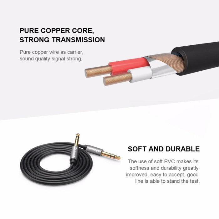 6.5mm 6.35mm Jack Male To Amplifier Bass Audio Aux Cable