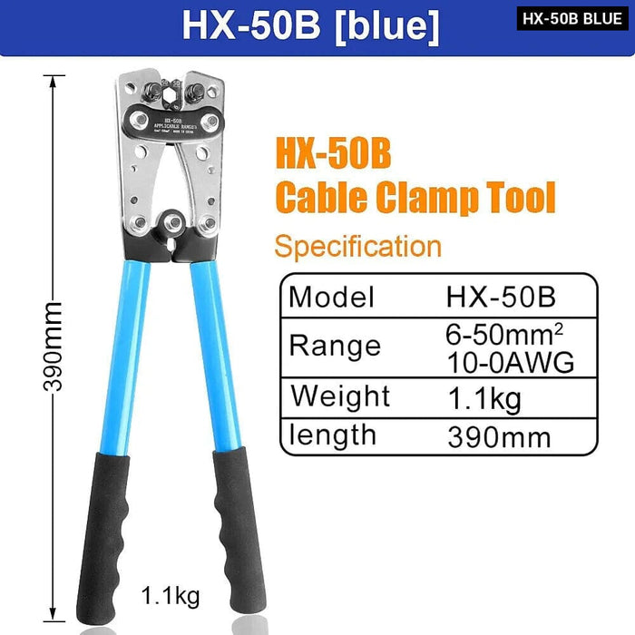 6 50mm Crimping Pliers For Battery Cable Terminals