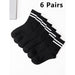 6 Pairs Sweat Absorption High Tube Mid Length Stockings Set