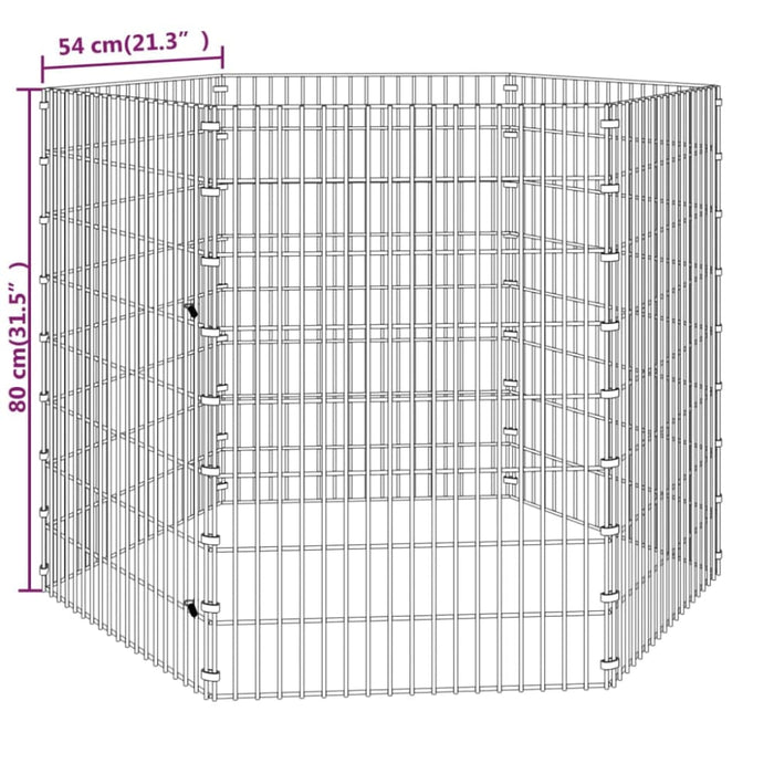 6-panel Rabbit Cage 54x80 Cm Galvanised Iron Oiopii