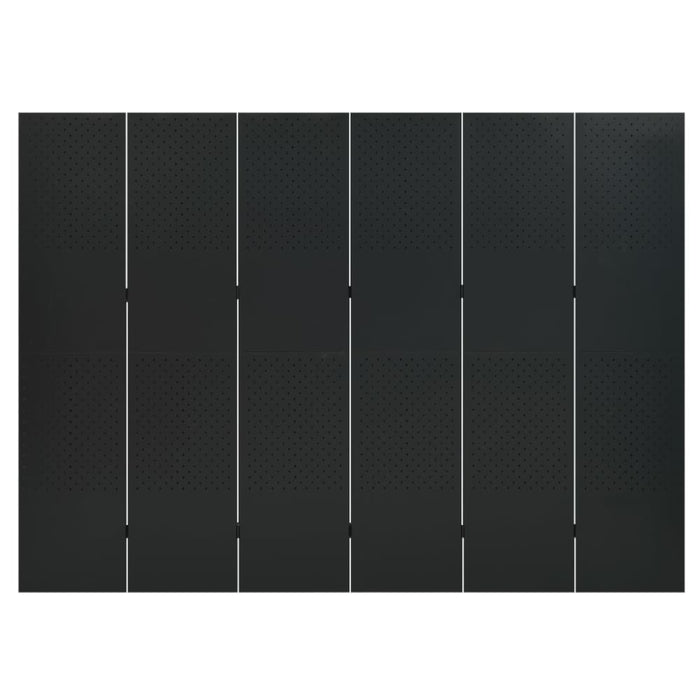 6-panel Room Divider Black 240x180 Cm Steel Ttpkba