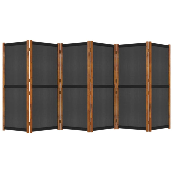 6-panel Room Divider Black 420x180 Cm Tokonx