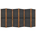 6-panel Room Divider Black 420x180 Cm Tokonx