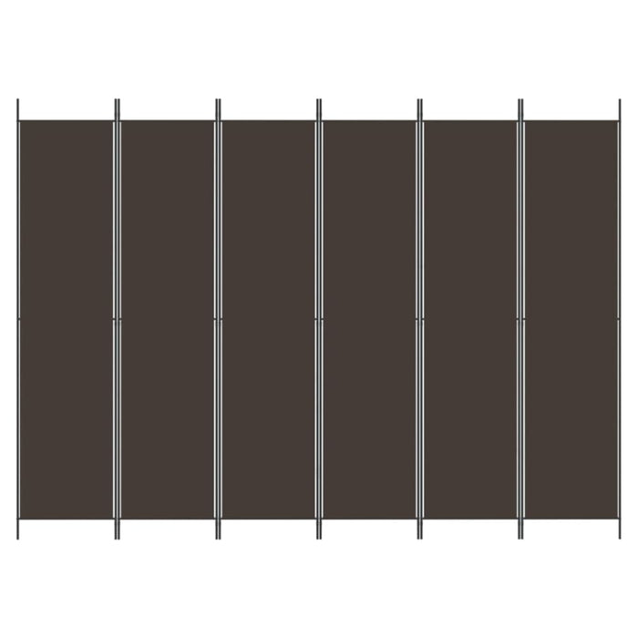 6-panel Room Divider Brown 300x220 Cm Fabric Tpbxbi