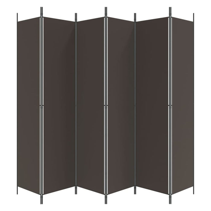 6-panel Room Divider Brown 300x220 Cm Fabric Tpbxbi