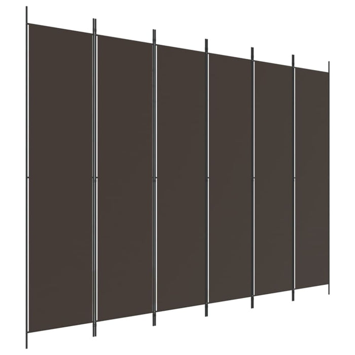 6-panel Room Divider Brown 300x220 Cm Fabric Tpbxbi