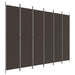 6-panel Room Divider Brown 300x220 Cm Fabric Tpbxbi