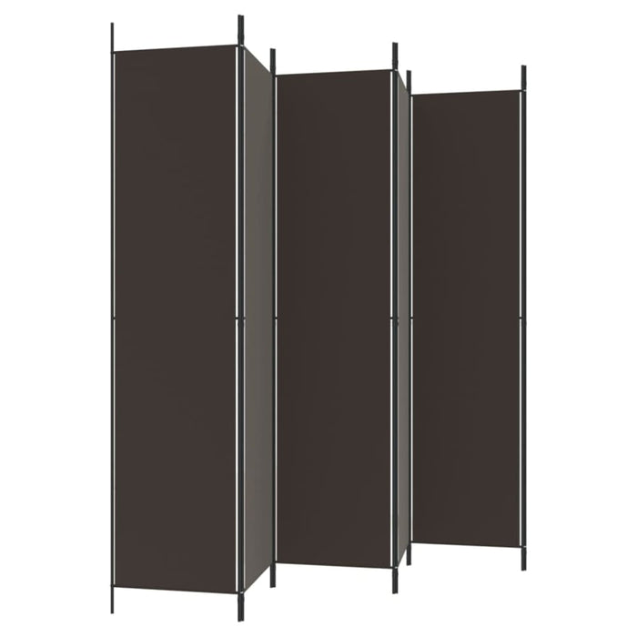 6-panel Room Divider Brown 300x220 Cm Fabric Tpbxbi