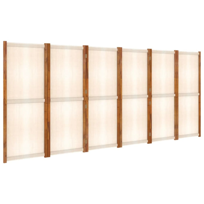 6-panel Room Divider Cream White 420x180 Cm Tokonl