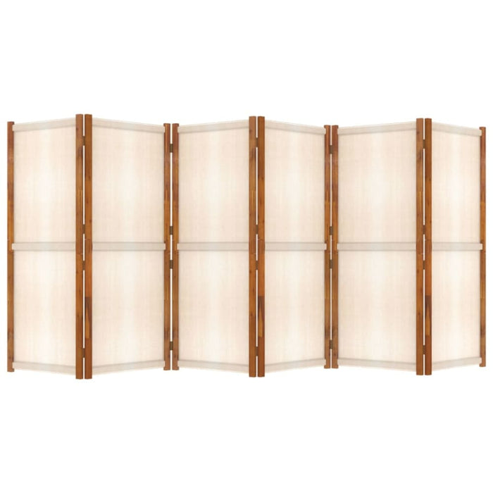 6-panel Room Divider Cream White 420x180 Cm Tokonl