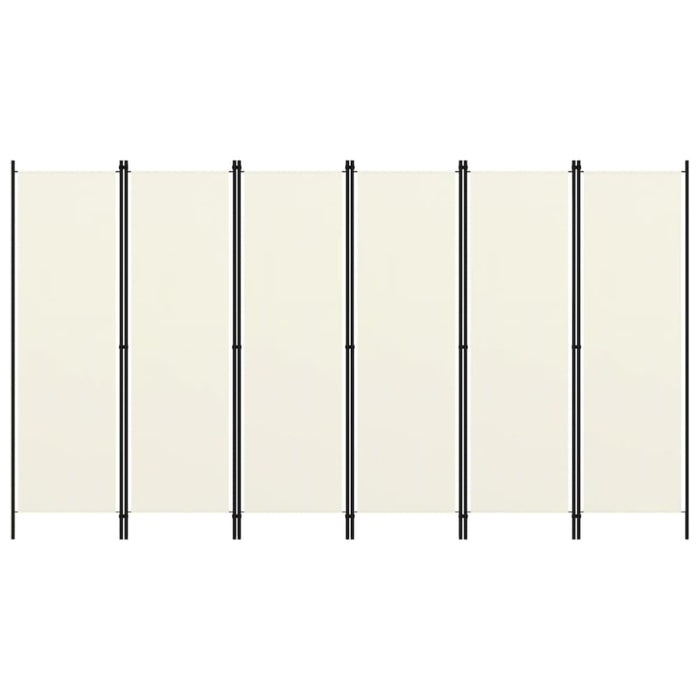 6 Panel Room Divider Cream White Gl38