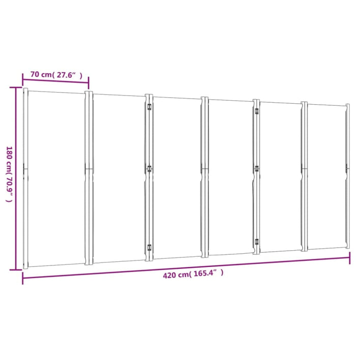 6-panel Room Divider Dark Blue 420x180 Cm Abbttlx