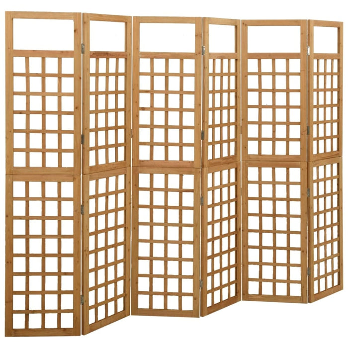 6 Panel Room Divider Trellis Solid Fir Wood Gl52161