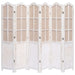 6 Panel Room Divider White Fabric Gl64