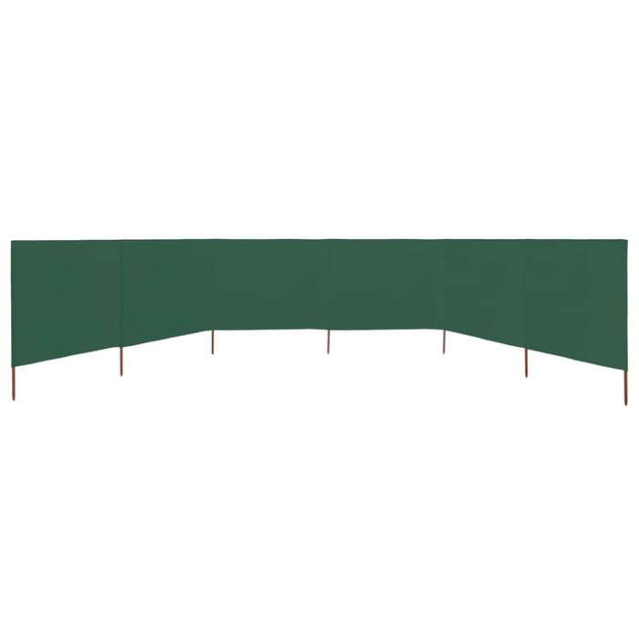 6-panel Wind Screen Fabric 800x160 Cm Green Aiono