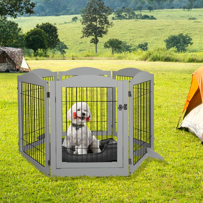 6 Panels Pet Dog Playpen Puppy Exercise Cage Enclosure