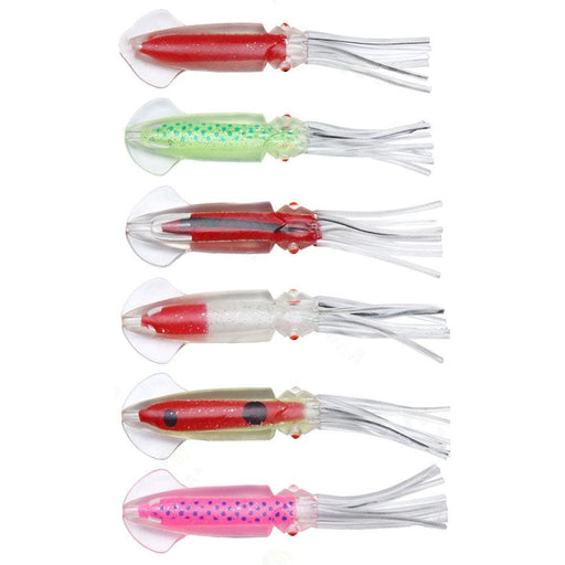 6 Piece Colourful Octopus Fake Bait Set 12cm/15cm