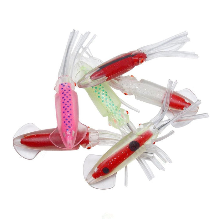 6 Piece Colourful Octopus Fake Bait Set 12cm/15cm