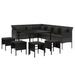 6 Piece Garden Dining Set With Cushions Black Poly Rattan