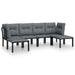 6 Piece Garden Lounge Set Black And Grey Poly Rattan Toniilx