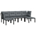 6 Piece Garden Lounge Set Black And Grey Poly Rattan Toniilx