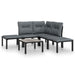 6 Piece Garden Lounge Set Black And Grey Poly Rattan Toniipl