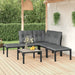 6 Piece Garden Lounge Set Black And Grey Poly Rattan Toniipl