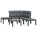 6 Piece Garden Lounge Set Black And Grey Poly Rattan Toniipl