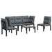 6 Piece Garden Lounge Set Black And Grey Poly Rattan Toniiti