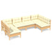 6 Piece Garden Lounge Set With Cream Cushions Solid