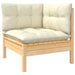 6 Piece Garden Lounge Set With Cream Cushions Solid